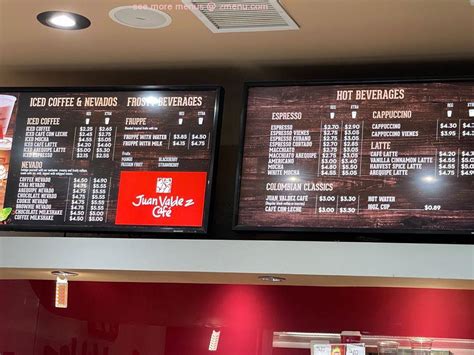 juan valdez menu